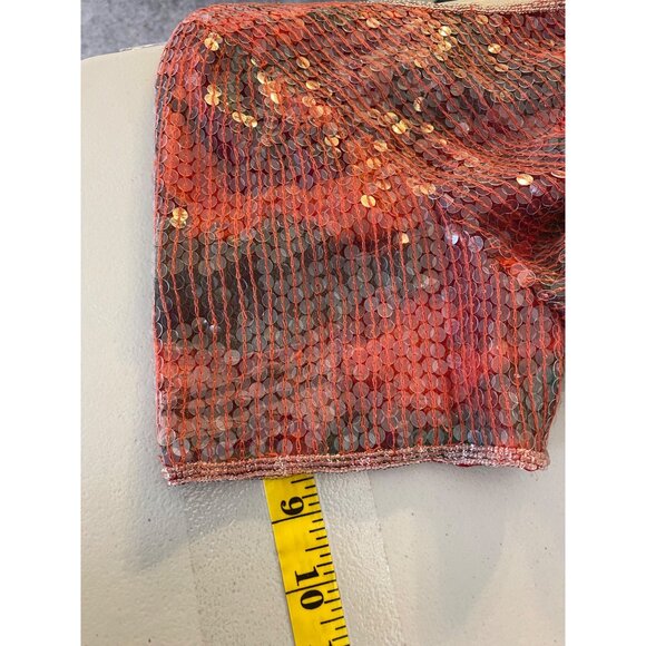Styleworks Sequin Dress Size 12 Red & Orange Silk Cocktail Party - Picture 10 of 10